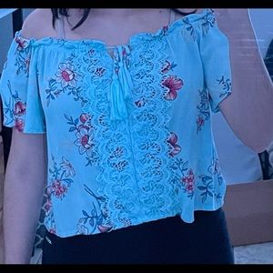 Blue Flowered Blouse